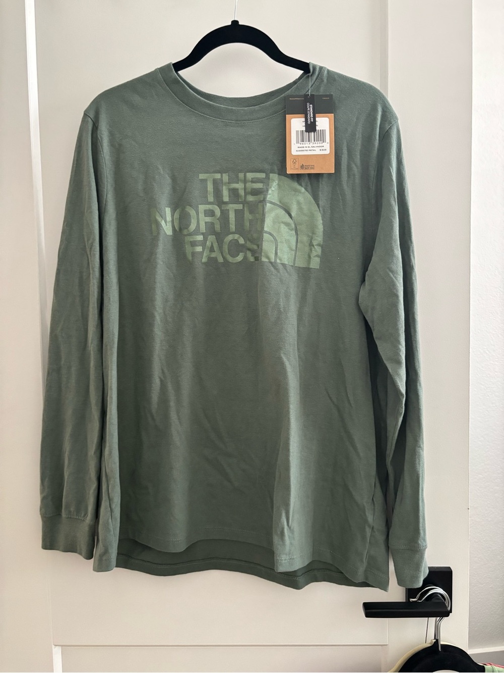 The North Face Long-Sleeve Logo Tee — Lauren Wreath Green